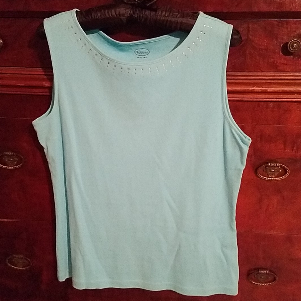 Talbots petite turquoise tank top